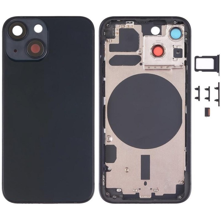 COVER POSTERIORE PER APPLE IPHONE 13 MINI 5.4 NERO MATERIALE ORIGINAL.