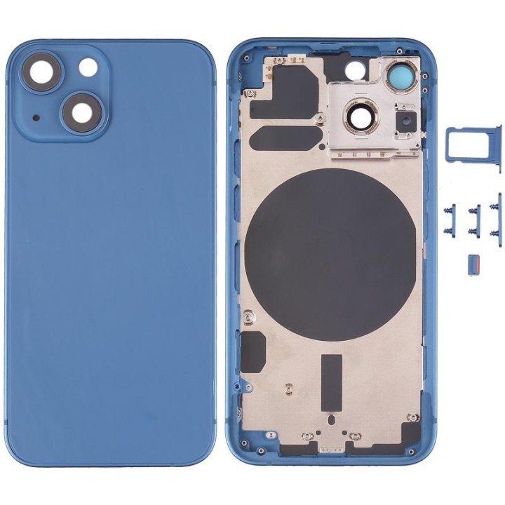 COVER POSTERIORE PER APPLE IPHONE 13 MINI 5.4 BLU MATERIALE ORIGINALE.