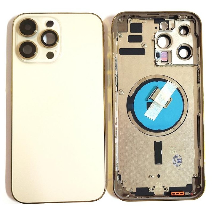 COVER POSTERIORE PER APPLE IPHONE 14 PRO MAX 6.7 ORO MATERIALE ORIGIN.