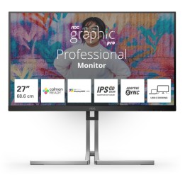 AOC MONITOR 27 IPS 16:9 QHD 4MS 420 CDM, USB-C, PIVOT, DP/HDMI, GRAPH.