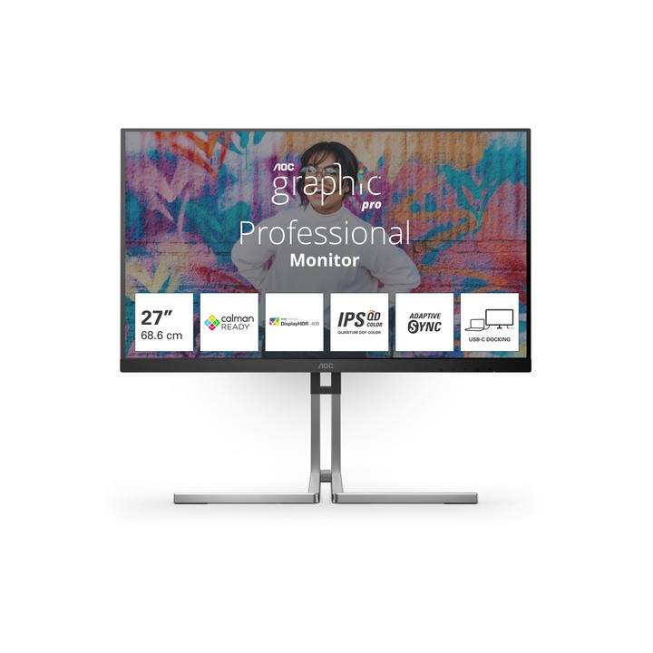 AOC MONITOR 27 IPS 16:9 QHD 4MS 420 CDM, USB-C, PIVOT, DP/HDMI, GRAPH.