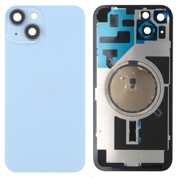 COVER POSTERIORE DI VETRO CON SUPPORTO PER APPLE IPHONE 14 6.1 BLU (S.