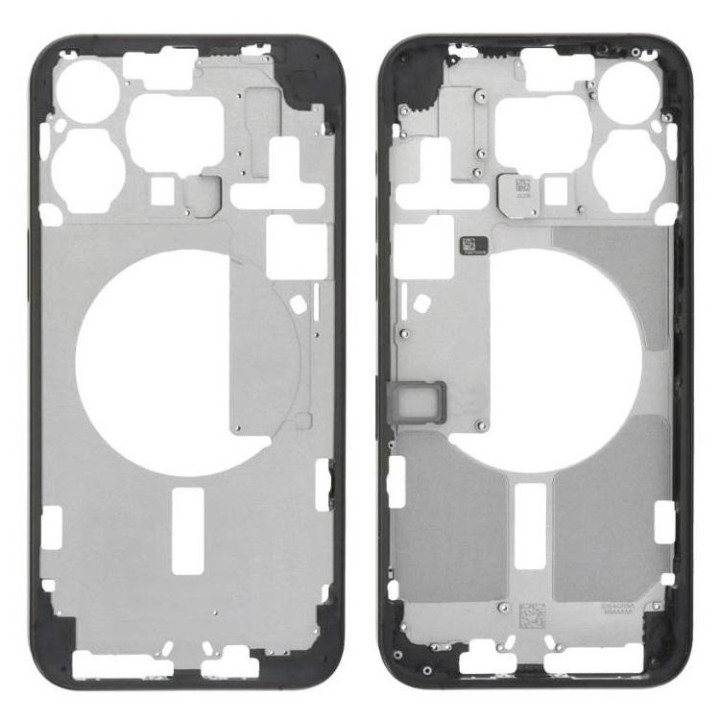 COVER CENTRALE A PER APPLE IPHONE 15 PRO MAX 6.7 NERO MATERIALE ORIGI.
