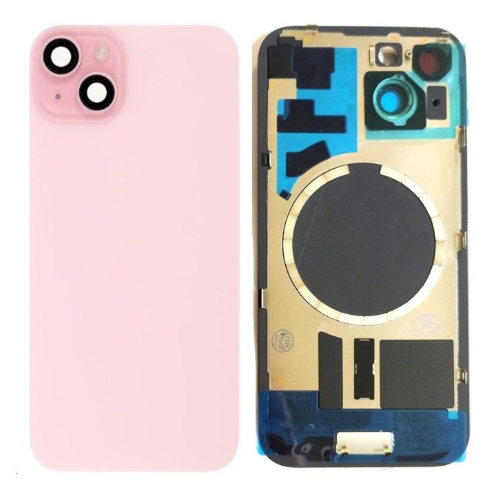 COVER POSTERIORE DI VETRO CON SUPPORTO PER APPLE IPHONE 15 6.1 ROSA (.