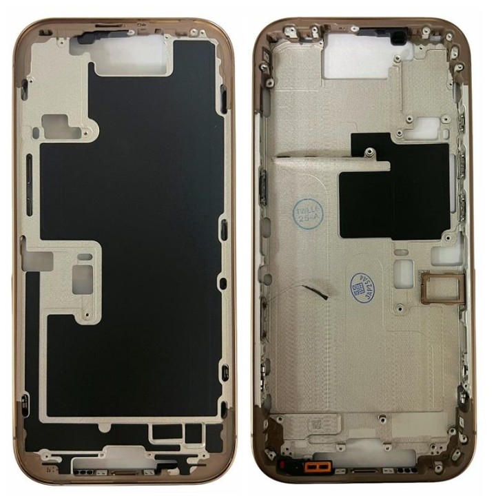 COVER CENTRALE A PER APPLE IPHONE 16 PRO 6.3 ORO MATERIALE ORIGINALE