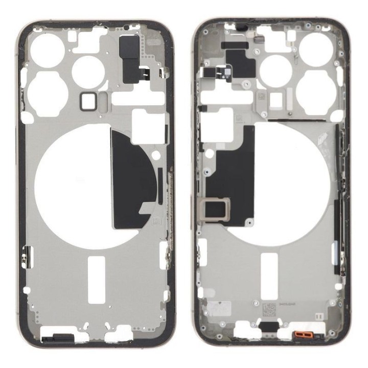 COVER CENTRALE A PER APPLE IPHONE 15 PRO 6.1 TITANIO NATURALE MATERIA.