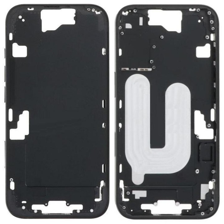 COVER CENTRALE A PER APPLE IPHONE 16 6.1 NERO OEM (SENZA PULSANTE DEL.