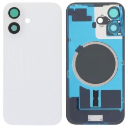 COVER POSTERIORE DI VETRO CON SUPPORTO PER APPLE IPHONE 16 6.1 BIANCO.