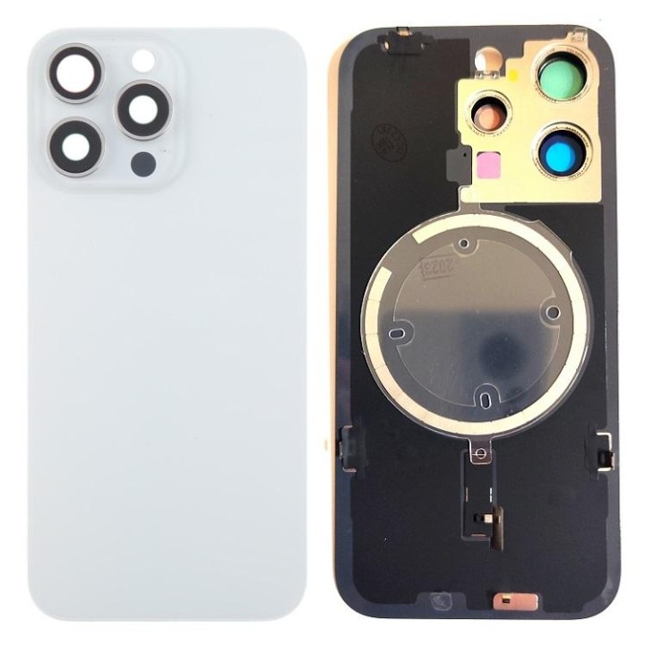 COVER POSTERIORE DI VETRO CON SUPPORTO PER APPLE IPHONE 15 PRO 6.1 BI.