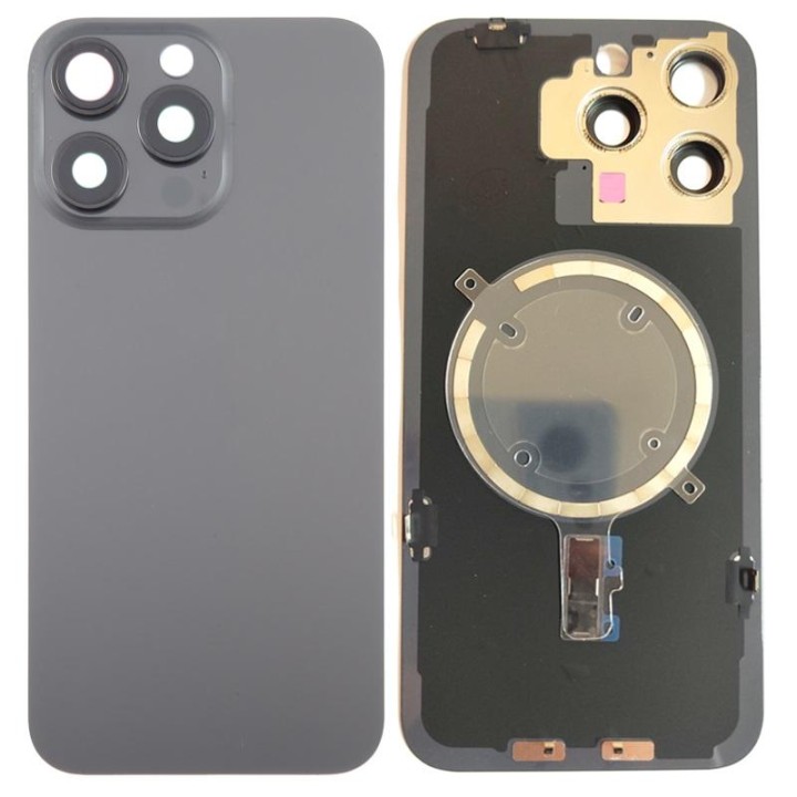 COVER POSTERIORE DI VETRO CON SUPPORTO PER APPLE IPHONE 15 PRO MAX 6..