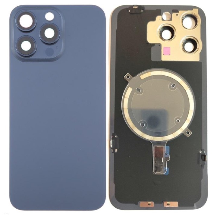 COVER POSTERIORE DI VETRO CON SUPPORTO PER APPLE IPHONE 15 PRO MAX 6..