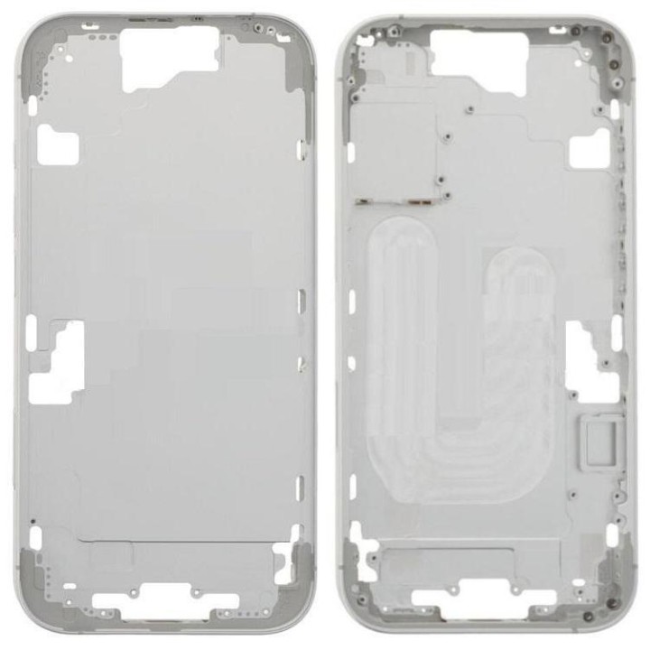 COVER CENTRALE A PER APPLE IPHONE 16 6.1 BIANCO OEM (SENZA PULSANTE D.