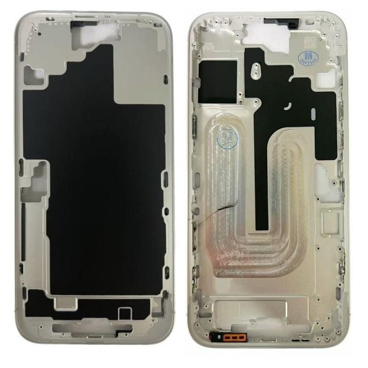 COVER CENTRALE A PER APPLE IPHONE 16 PLUS 6.7 BIANCO MATERIALE ORIGIN.
