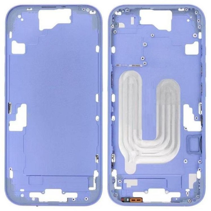 COVER CENTRALE A PER APPLE IPHONE 16 6.1 BLU OEM (SENZA PULSANTE DELL.