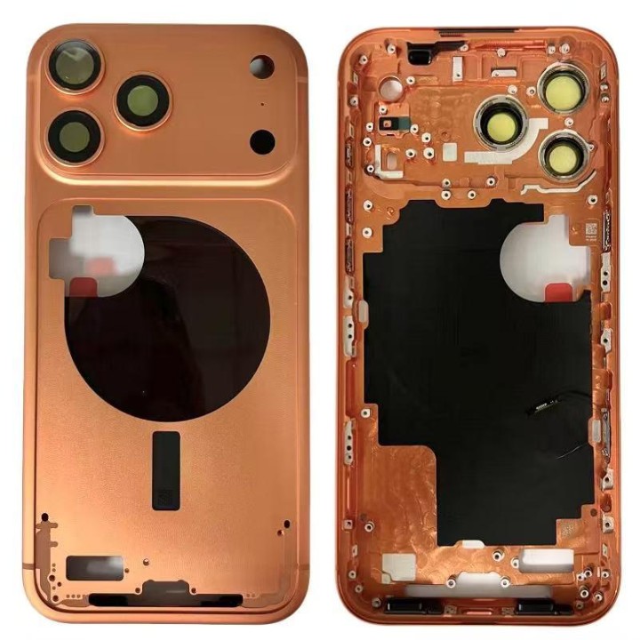 COVER CENTRALE A PER APPLE IPHONE 17 PRO MAX 6.9 ARANCIA MATERIALE OR.