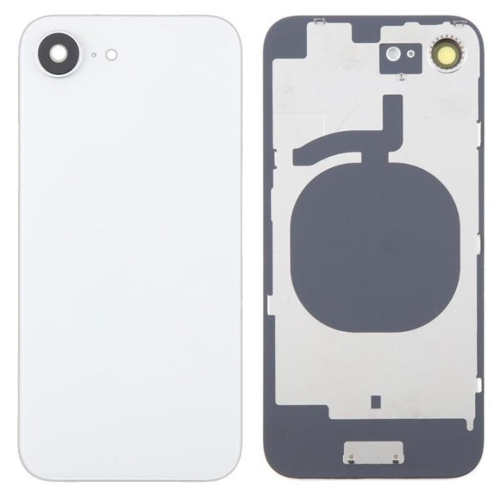 COVER POSTERIORE DI VETRO CON SUPPORTO PER APPLE IPHONE 16E 6.1 BIANC.
