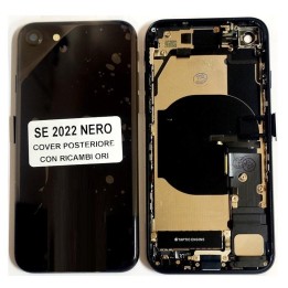 COVER POSTERIORE CON RICAMBI PER APPLE IPHONE SE 2022 4.7 NERO MATERI.