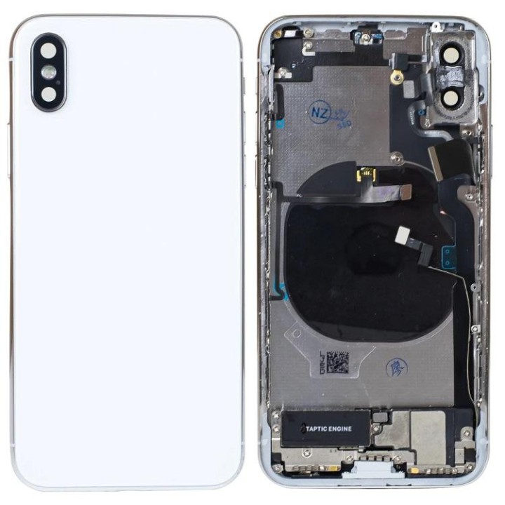 COVER POSTERIORE CON RICAMBI PER APPLE IPHONE X 5.8 BIANCO MATERIALE..