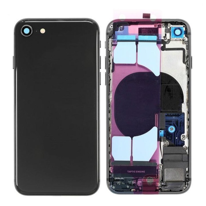 COVER POSTERIORE CON RICAMBI PER APPLE IPHONE SE 2020 4.7 NERO MATERI.