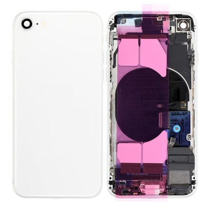 COVER POSTERIORE CON RICAMBI PER APPLE IPHONE SE 2020 4.7 BIANCO MATE.