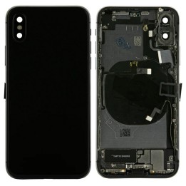 COVER POSTERIORE CON RICAMBI PER APPLE IPHONE X 5.8 NERO MATERIALE OR.