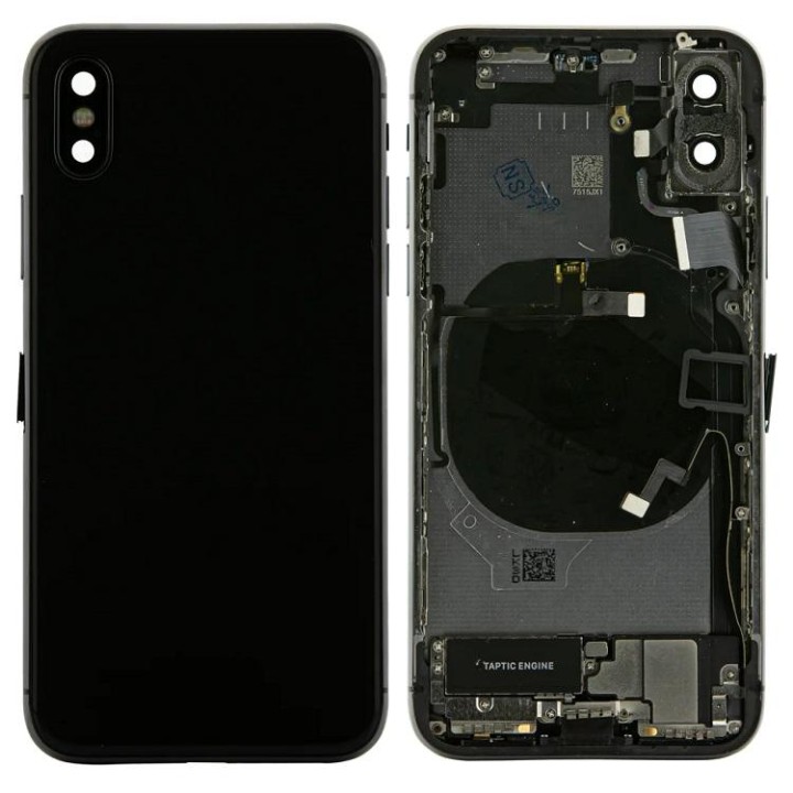 COVER POSTERIORE CON RICAMBI PER APPLE IPHONE X 5.8 NERO MATERIALE OR.