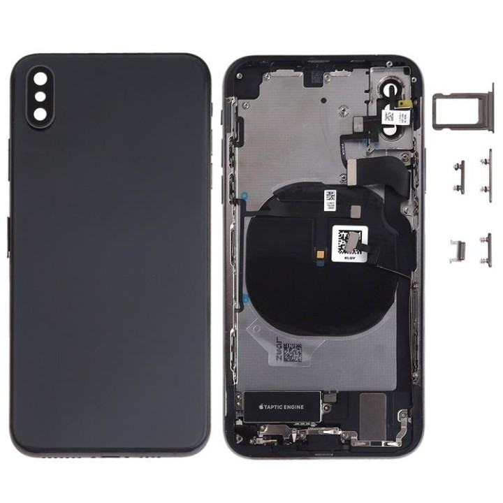 COVER POSTERIORE CON RICAMBI PER APPLE IPHONE XS 5.8 NERO MATERIALE O.
