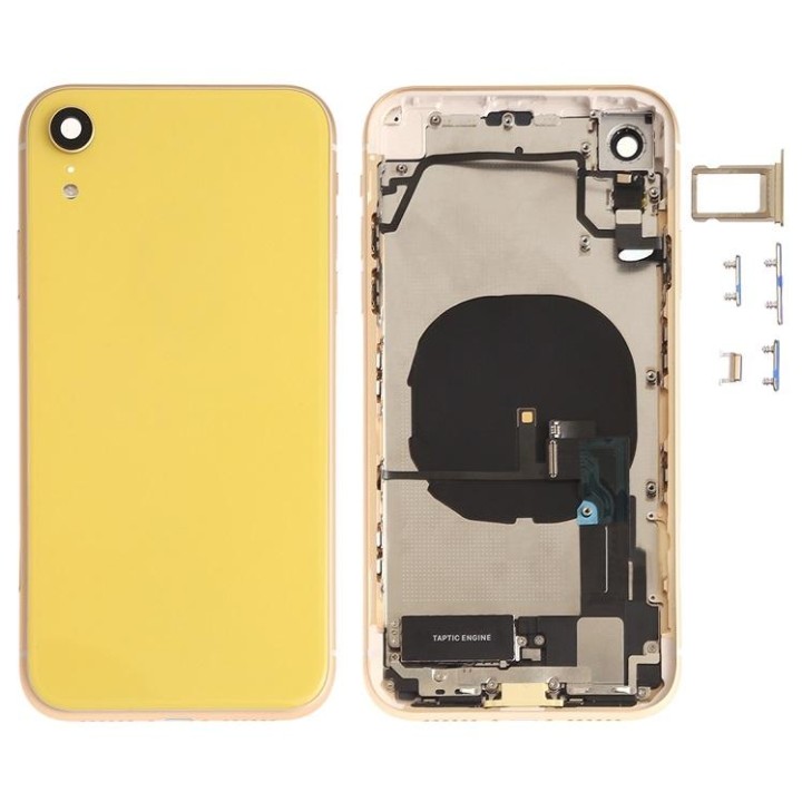 COVER POSTERIORE CON RICAMBI PER APPLE IPHONE XR 6.1 GIALLO MATERIALE.