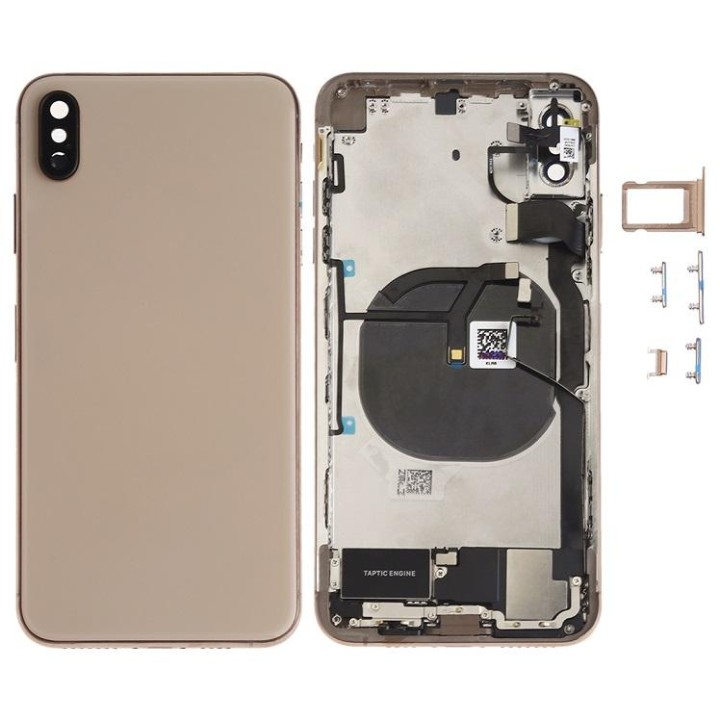COVER POSTERIORE CON RICAMBI PER APPLE IPHONE XS MAX 6.5 ORO MATERIAL.