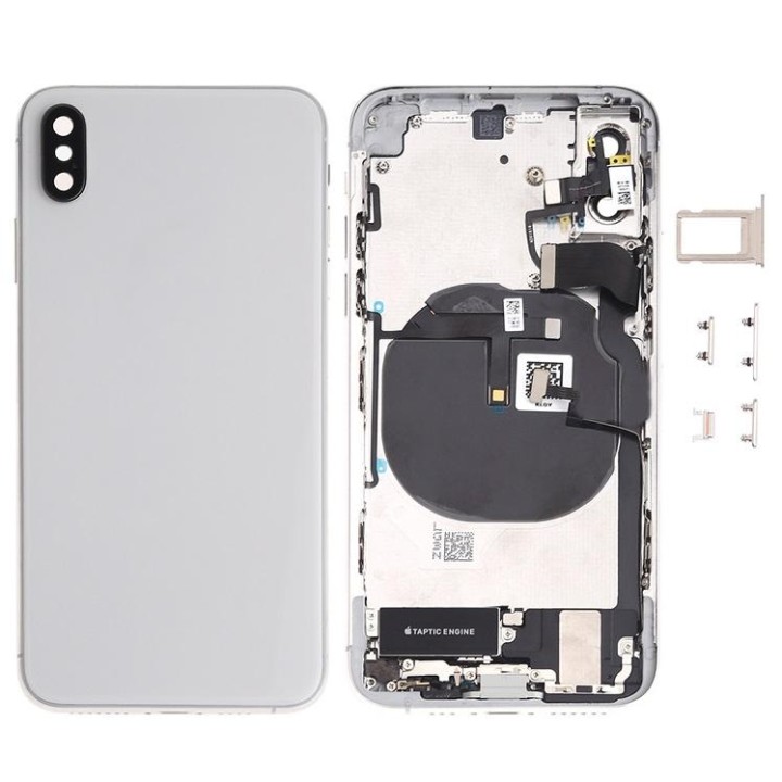 COVER POSTERIORE CON RICAMBI PER APPLE IPHONE XS 5.8 BIANCO MATERIALE.
