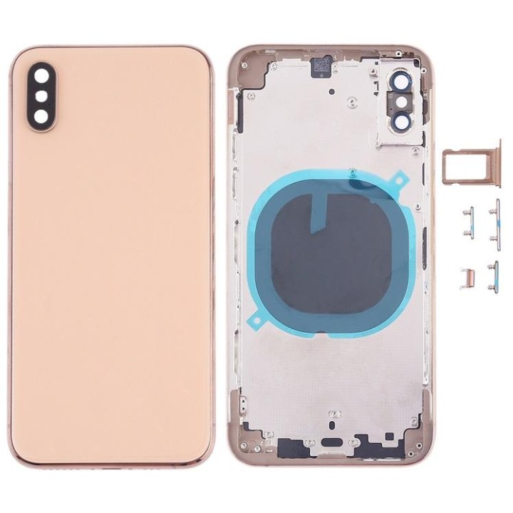COVER POSTERIORE PER APPLE IPHONE XS 5.8 ORO MATERIALE ORIGINALE (SEN.