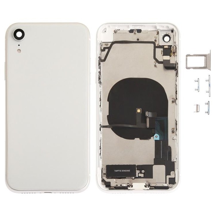COVER POSTERIORE CON RICAMBI PER APPLE IPHONE XR 6.1 BIANCO MATERIALE.