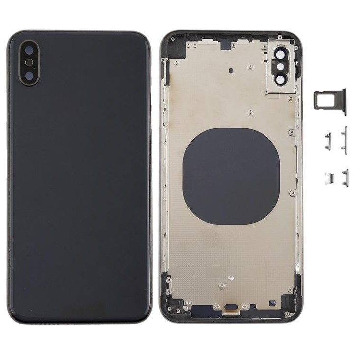COVER POSTERIORE PER APPLE IPHONE XS MAX 6.5 NERO MATERIALE ORIGINALE.