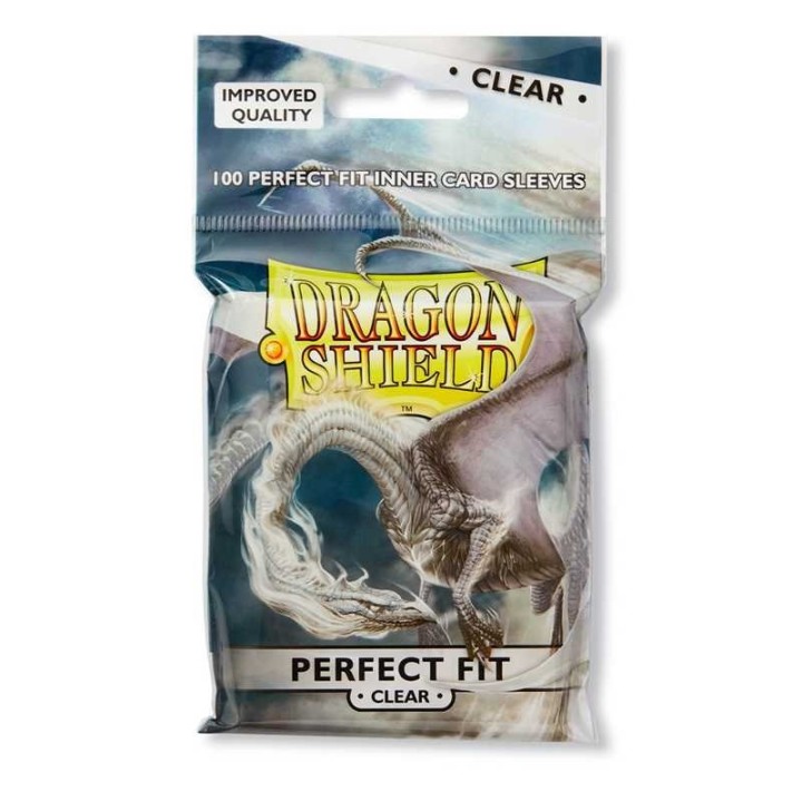 DRAGON SHIELD Standard Perfect Fit Sleeves - Clear/Clear (100 Sleeves)