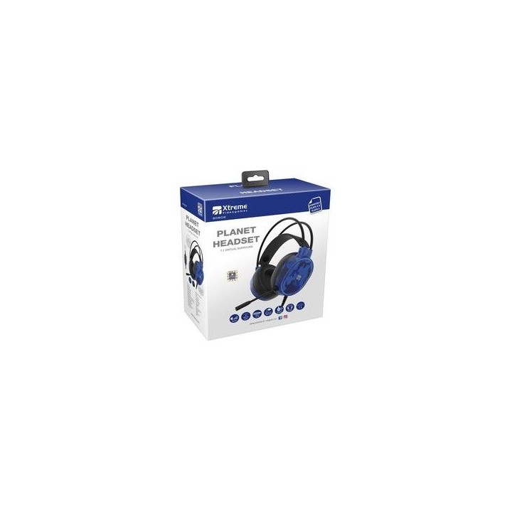 XTREME Cuffie Gaming PLANET 7.1 USB 2mt. BLU LED (PS5,PS4)