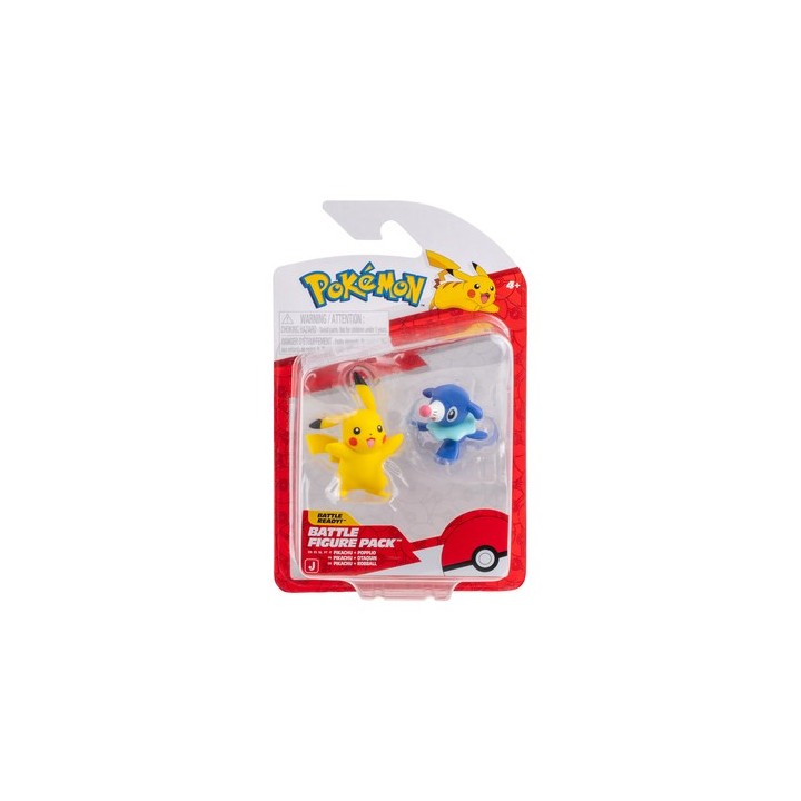 JAZWARES Battle Figure Pack: Pokemon - Popplio & Pikachu