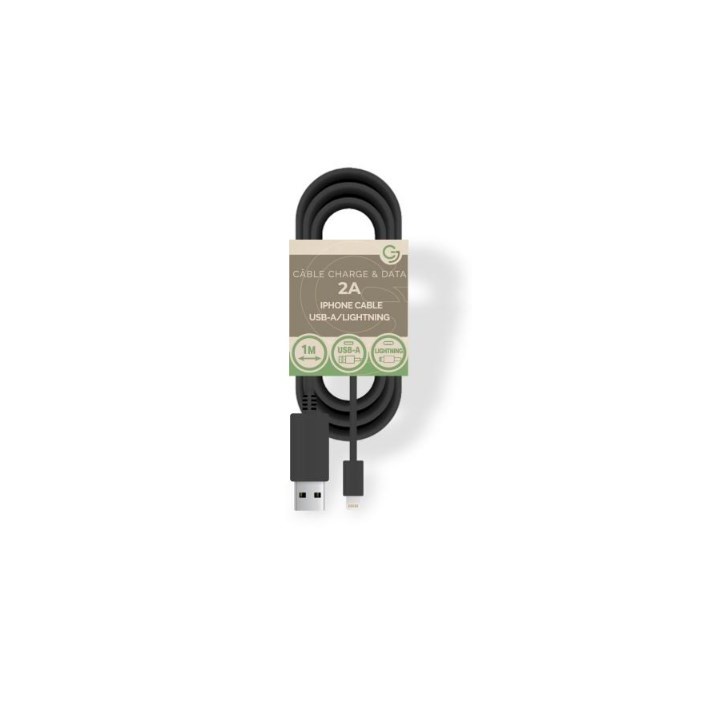 Cable charge/data USB iPhone 5V/2A - 1m - PACKAGE-FREE - Black
