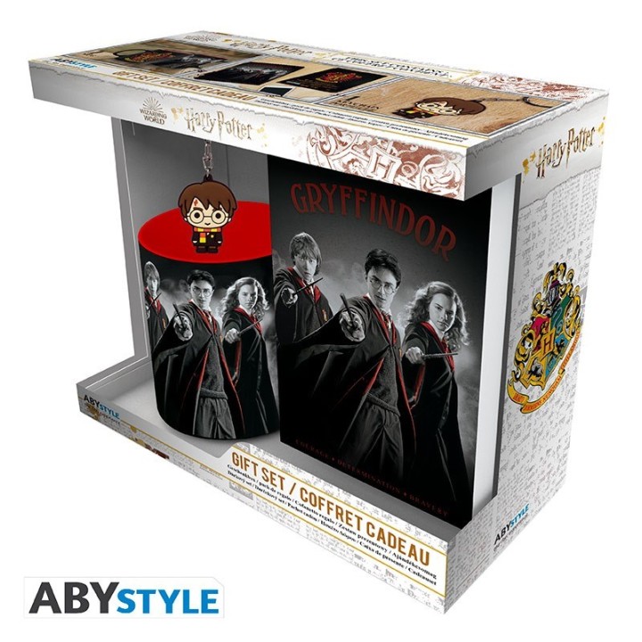 ABYSTYLE HARRY POTTER : Tazza 320ml + Portachiavi + Agenda: Harry Ron Hermione