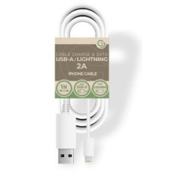 Cable charge/data USB iPhone 5V/2A - 1m - PACKAGE-FREE - White