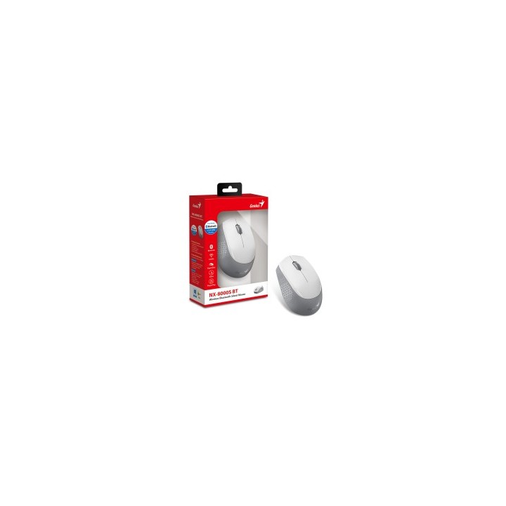 GENIUS MOUSE WIR. NX-8000S BT DUO WIRELESS (BT 5.3+2.4Ghz) WHITE/GRAY