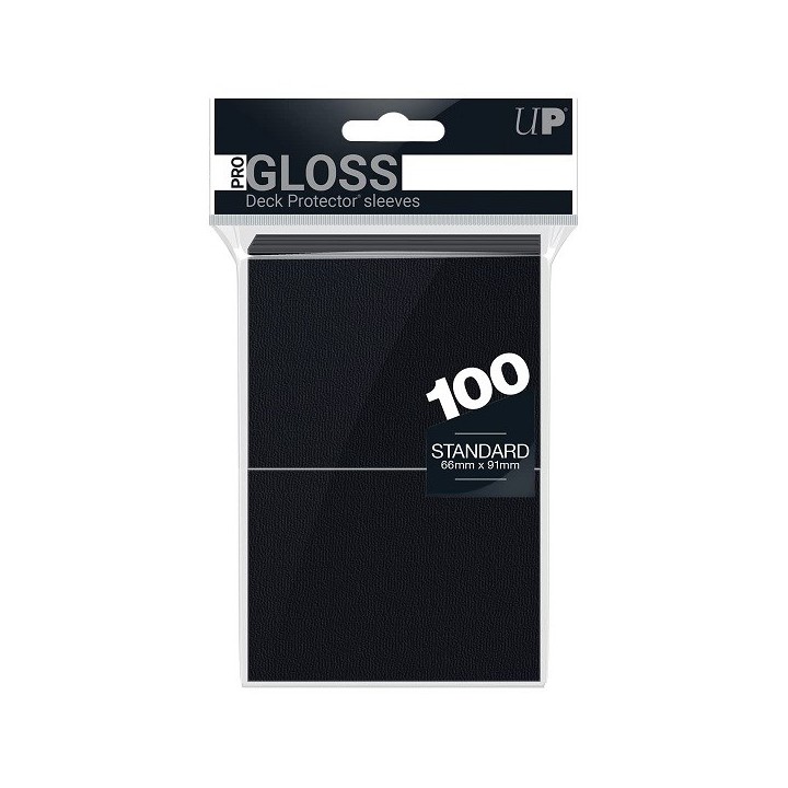 ULTRA PRO - 100 Standard Deck Protector Sleeves PRO-Gloss - Black