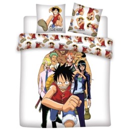 AyMax - ONE PIECE - Copripiumino (240x220cm) + Federe (2x65x65cm) : "Luffy Crew"