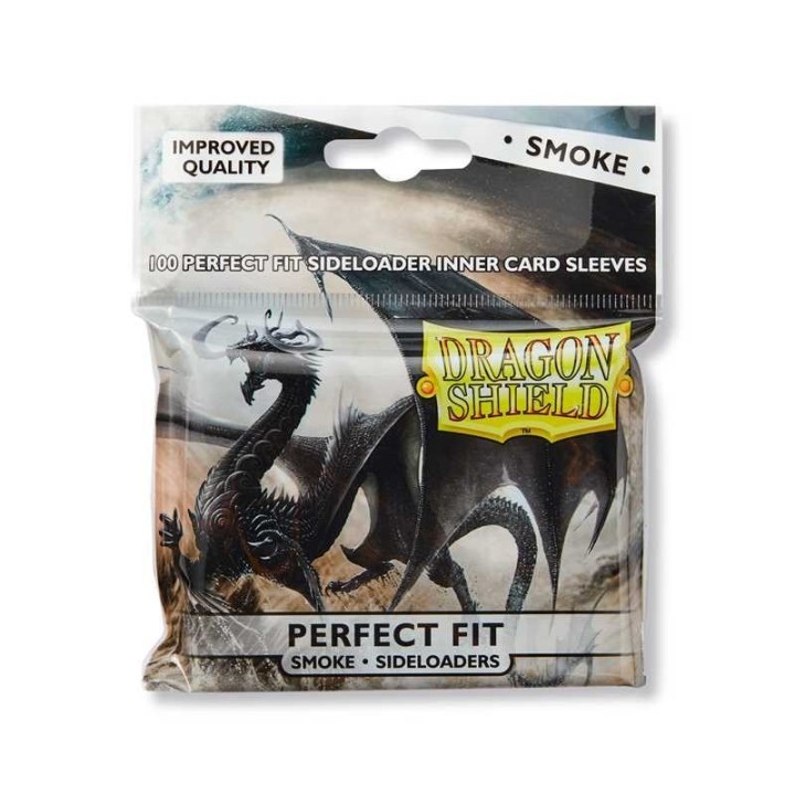 DRAGON SHIELD Standard Perfect Fit Sideloading Sleeves - Clear/Smoke (100 Sleeves)
