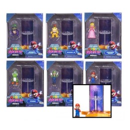 JAKKS PACIFIC Super Mario Galaxy Assortimento di Mini Figures con Accessorio Feature 12 pezzi