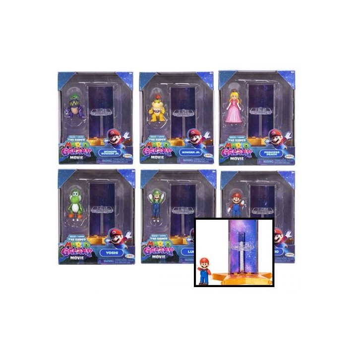 JAKKS PACIFIC Super Mario Galaxy Assortimento di Mini Figures con Accessorio Feature 12 pezzi