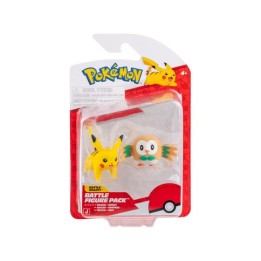 JAZWARES Battle Figure Pack: Pokemon - Rowlet & Pikachu