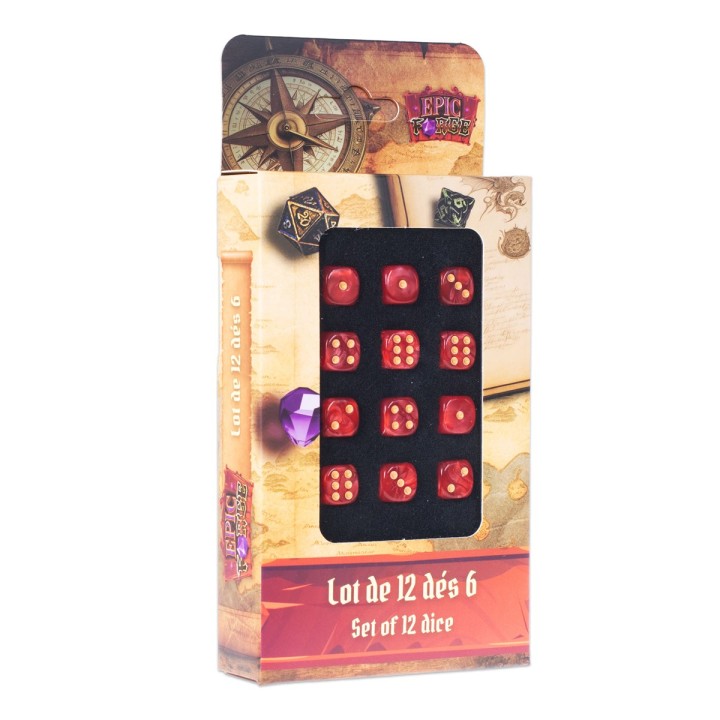EPIC FORGE 12 dices pack- D6 12mm- Red