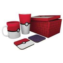 ABYSTYLE POKEMON - Set Bicchiere XXL + Tazza + 2 Sottobicchieri "Pokeball"