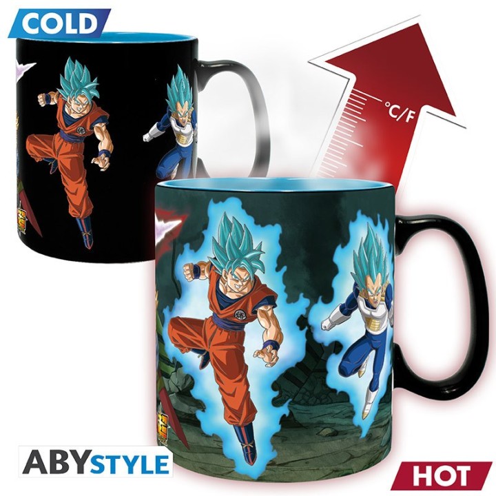 ABYSTYLE DRAGON BALL SUPER - Tazza termosensibile 460 ml: "Saiyans vs Black"