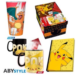 ABYSTYLE POKEMON - Pack Premium Bicchiere in vetro + Tazza + Notebook "Pikachu"